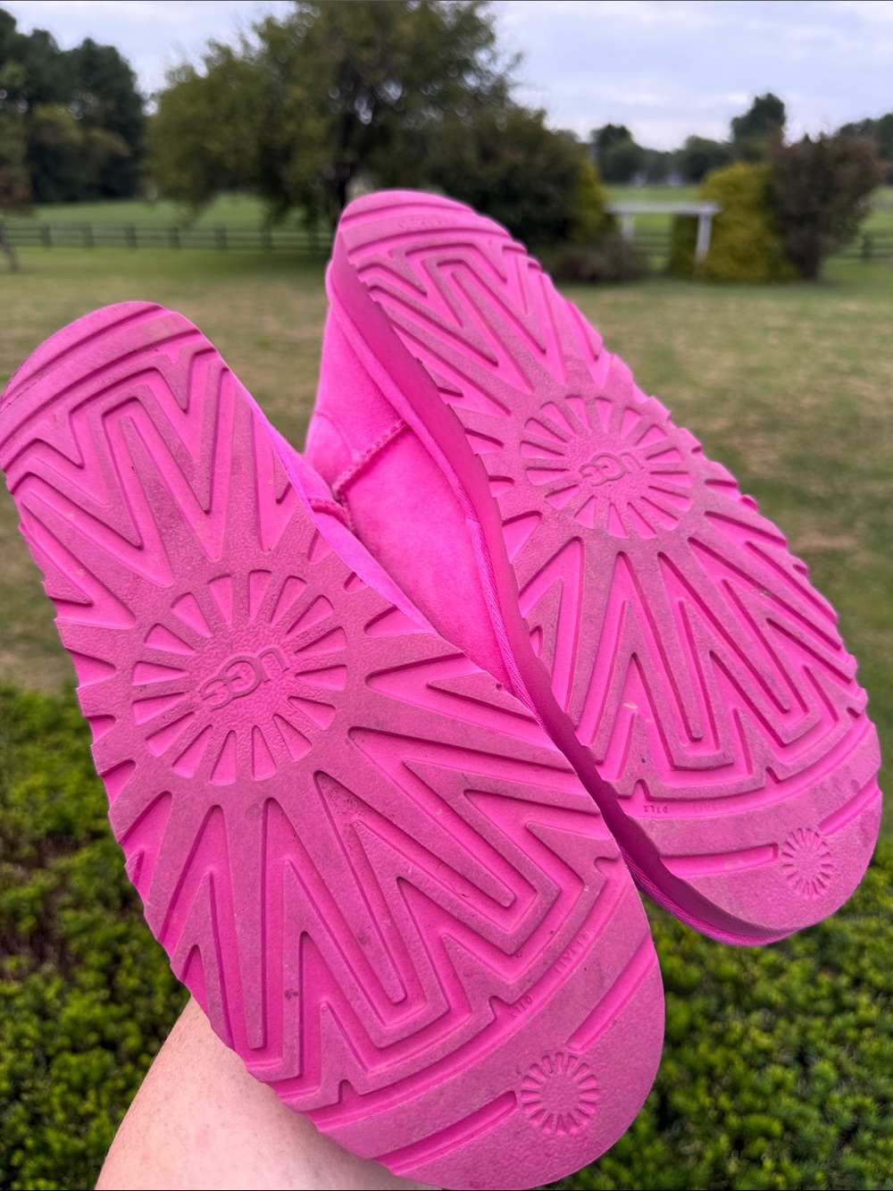 UGG Women's Short Suede Ankle Booties in Bright Pink, Size 11 - Picture 9 of 12